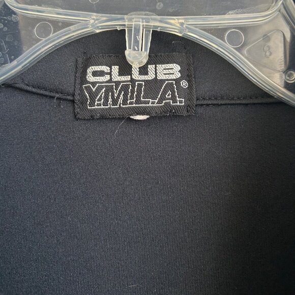 YMLA Vintage Black 90s Y2K Club Polyester Short Slv Mens Club Punk Disco M - Picture 2 of 8